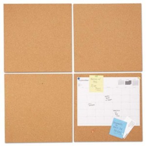 Universal Office Products 43404 Cork Tile Panels, Brown, 12 X 12, 4/pack 87547434048  232874037983